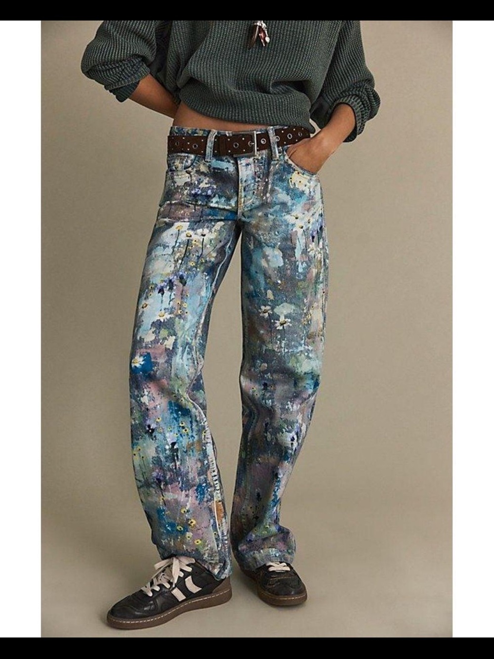 We The Free Paint-Splatter Boyfriend Jeans - Blue Multi AMAZING PRICE🔥🔥🔥🔥